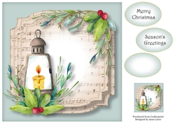 Sheet Music Watercolour Christmas - Lamp 8x8