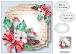 Sheet Music Watercolour Christmas - Boho 8x8