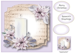 Sheet Music Watercolour Christmas - Lilac Candle 8x8