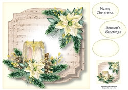 Sheet Music Watercolour Christmas - Cream 8x8
