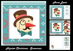 Hipster Christmas - Snowman