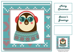 Hipster Christmas - Penguin 8x8