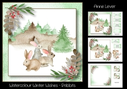 Watercolour Winter Wishes - Rabbits