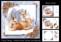 Foxy Family - Watercolour Winter Woodlands