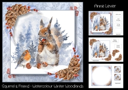 Squirrel & Friend - Watercolour Winter Woodlands