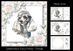 Watercolour Dog & Florals - Poodle