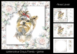 Watercolour Dog & Florals - Yorkie
