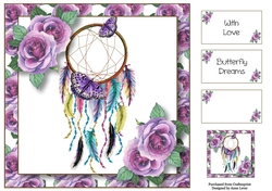 Butterfly Dreams - Purple Roses 8x8