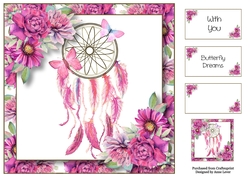 Butterfly Dreams - Pink Roses 8x8