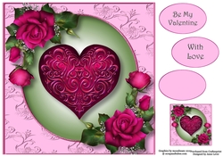Embossed Magenta Heart 8x8