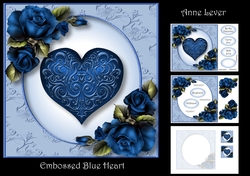 Embossed Blue Heart 