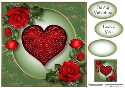 Embossed Red Heart 8x8