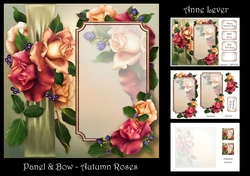 Panel & Bow - Autumn Roses