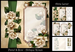 Panel & Bow - Antique Roses