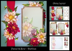 Panel & Bow - Dahlias