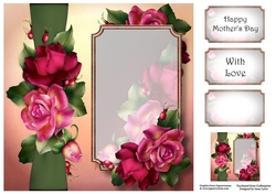 Panel & Bow - Vibrance Roses 8x8