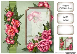 Panel & Bow - Glory Roses 8x8