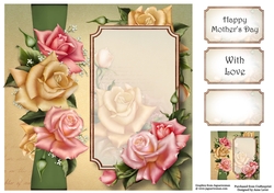 Panel & Bow - Edwardian Roses 8x8