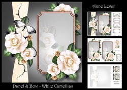 Panel & Bow - White Camellias