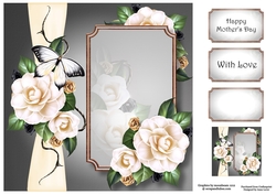 Panel & Bow - White Camellias 8x8