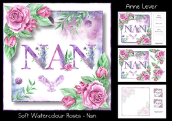 Soft Watercolour Roses - Nan