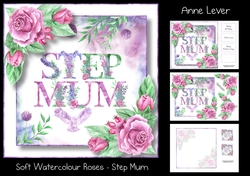 Soft Watercolour Roses - Step Mum