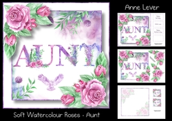 Soft Watercolour Roses - Aunt