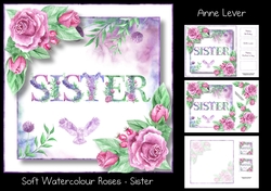 Soft Watercolour Roses - Sister