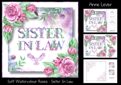 Soft Watercolour Roses - Sister In Law