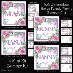 Soft Watercolour Roses Female Family Bumper Kit 2