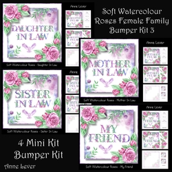 Soft Watercolour Roses Female Family Bumper Kit 3