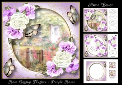 Rose Cottage Flutters - Purple Roses