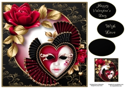 Masked Valentine - Pink Roses 8x8
