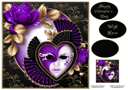 Masked Valentine - Purple Roses 8x8