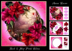 Red & Hot Pink Lilies