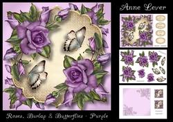 Roses, Burlap & Butterflies - Purple
