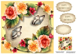 Begonias, Burlap & Butterflies 8x8
