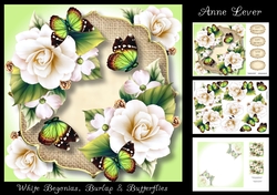 White Begonias, Burlap & Butterflies