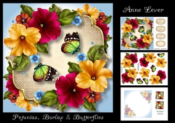 Petunias, Burlap & Butterflies