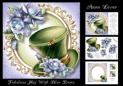 Fabulous Hat & Blue Roses