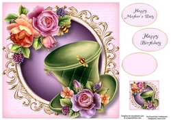 Fabulous Hat & English Roses 8x8