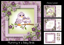 Mummy & 2 Baby Birds - mothers day or birthday