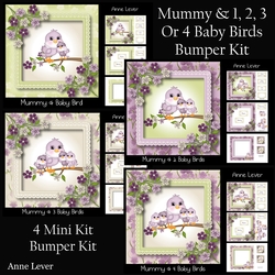 Mummy & 1, 2, 3 Or 4 Baby Birds Bumper Kit
