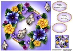 Spring Florals - Yellow & Purple 8x8