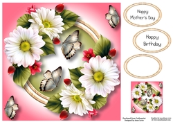Spring Florals - White & Pink 8x8