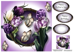 Spring Florals - Purple & White 8x8