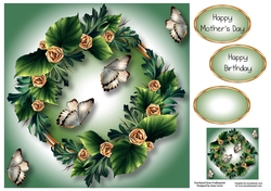 Spring Florals - Green & Gold 8x8