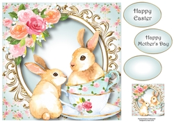 Bunnies In Teacups 8x8