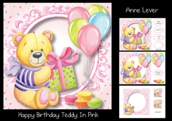Happy Birthday Teddy In Pink