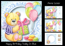 Happy Birthday Teddy In Blue